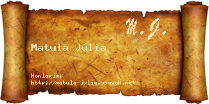 Matula Júlia névjegykártya